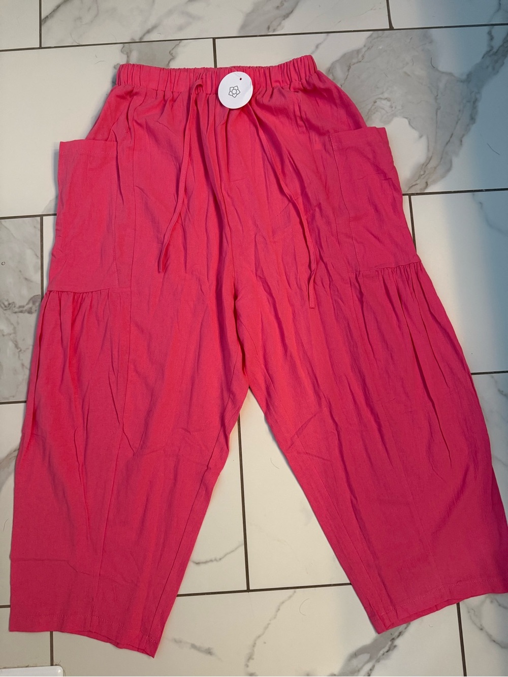 Sweetkama pink boho pocket pants.  Relaxed fit, Size Small